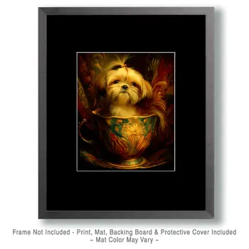 Shih Tzu Puppy - Pup in a Cup - Art Print - 8"x10" Artwork