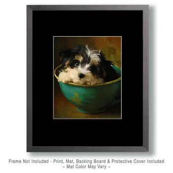 Lil Havanese Puppy - Pup in a Cup - Art Print - 8"x10" Artwork