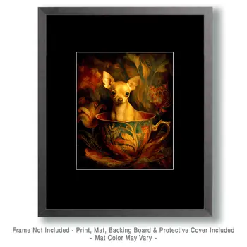 Chihuahua Puppy - Pup in a Cup - Art Print - 8"x10" Artwork