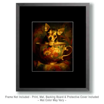 Sweet Chihuahua Puppy - Pup in a Cup - Art Print - 8"x10" Artwork