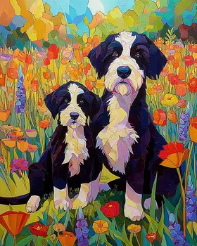 Pair of Porties - Portuguese Water Dog Art Print - 8"x10" Artwork