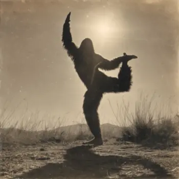 Bigfoot in Advanced Yoga Art Print - 8"x8" Artwork for 12"x12" Frame