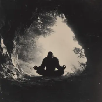 Bigfoot in Lotus Yoga Position Art Print - 8"x8" Artwork for 12"x12" Frame