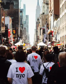 The Big Apple - NYC Tshirt Crowd art print – 8″x10″ Artwork for 11″x14″ Frame