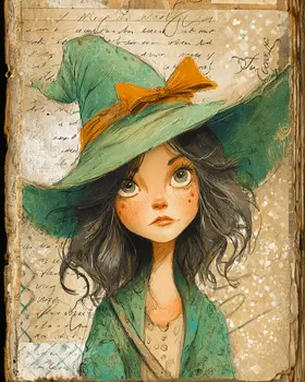 Jasmine the Witch Halloween Art Print - 8"x10" Artwork