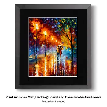 Impressionism Couple Walking in Park at Sunset art print: Impressionism 8”x10” for 11"x14" Frame