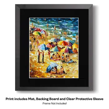 Impressionism Hot Day at the Beach art print: Impressionism 8”x10” for 11"x14" Frame