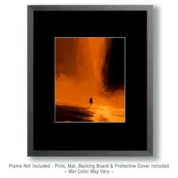 Cowboy Walking into Hell American West Art Print - 8"x10" Artwork