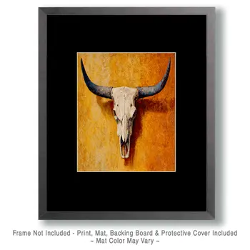 Longhorn Skull American West Art Print - 8"x10" Artwork