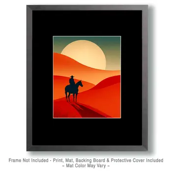 Sand Dune Cowboy American West Art Print - 8"x10" Artwork
