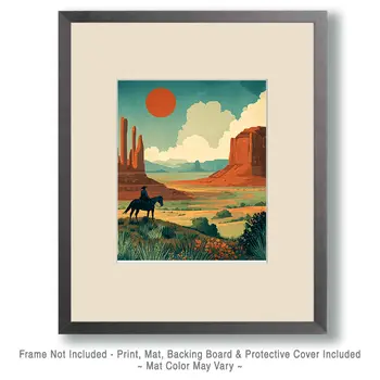 Monument Valley Cowboy American West Art Print - 8"x10" Artwork