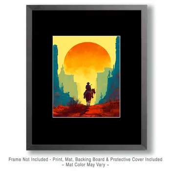 Cowboy Canyon American West Art Print - 8"x10" Artwork