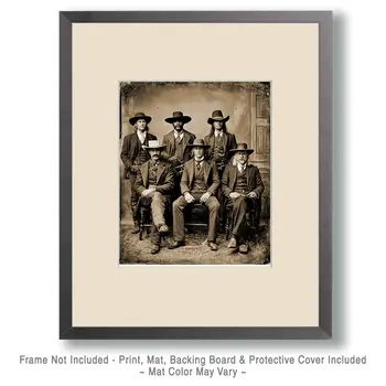 Vintage Old West Gang American West Art Print - 8"x10" Artwork
