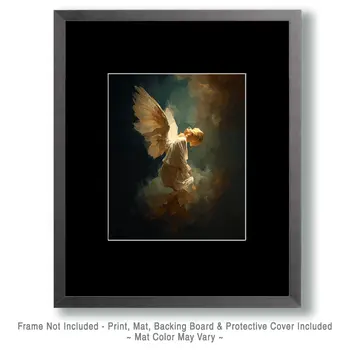 Solemn Nouveau Angel - Angelic Art Print - 8"x10" Artwork