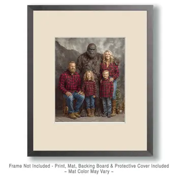 Our Family Photo with Bigfoot Art Print - 8"x10" Artwork