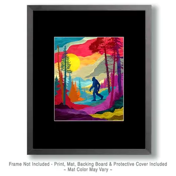 Surreal Bigfoot Walking Art Print - 8"x10" Artwork