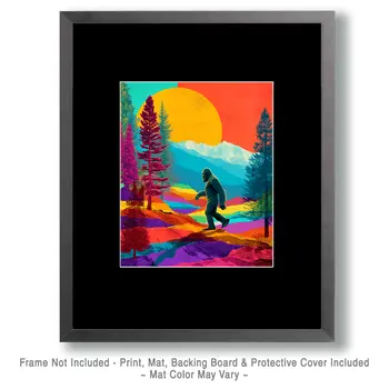 Surrealistic Bigfoot Morning Walk Art Print - 8"x10" Artwork