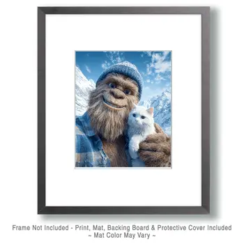 Bigfoot Kitten Selfie Art Print - 8"x10" Artwork
