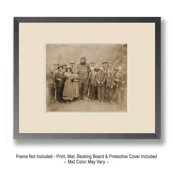 Antique Style Photo of Bigfoot in Family Reunion Art Print - 8"x10" Artwork