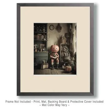 Pumpkin Head Halloween Art Print - 8"x10" Artwork
