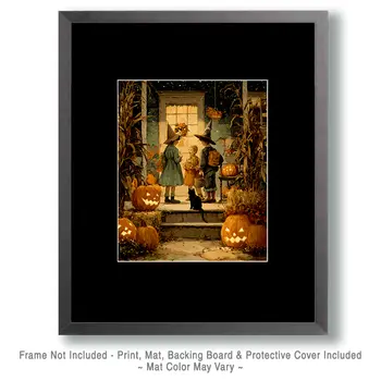 Trick-or-Treaters Halloween Art Print - 8"x10" Artwork
