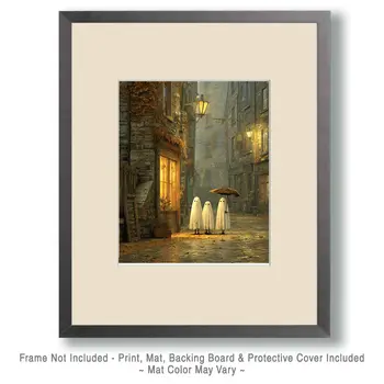 Three Lost Ghosts Halloween Art Print - 8"x10" Artwork
