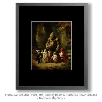 Vintage Bigfoot Halloween Halloween Art Print - 8"x10" Artwork