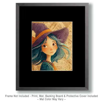 Penelope the Witch Halloween Art Print - 8"x10" Artwork