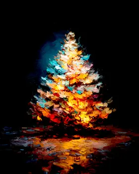 Abstract X-Mas Tree Christmas Art Print - 8"x10" Artwork