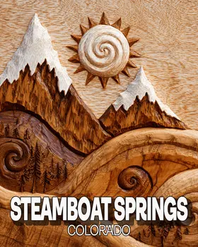 Wood Carved Mountains Colorado Name Drop Art Print - 8"x10" Artwork