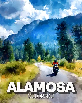 Lone Biker Colorado Name Drop Art Print - 8"x10" Artwork