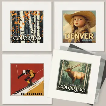 Three Estes Park Cowgirls Colorado Art Print - 8"x10" Artwork for 11"x14" Frame