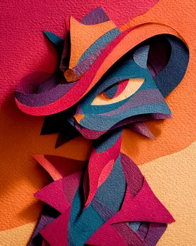 Spy Cat - Cut Paper Art Print - 8"x10" Artwork for 11"x14" Frame