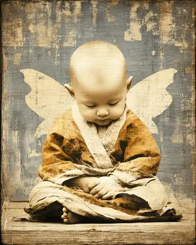 Vintage Baby Fairy - Fairies Art Print - 8"x10" Artwork