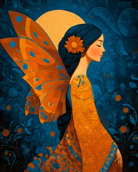 Calm Midnight Fairy - Fairies Art Print - 8"x10" Artwork