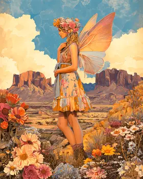 Monument Valley Fairy - Fairies Art Print - 8"x10" Artwork