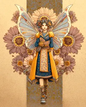 Eastern Nouveau Fairy - Fairies Art Print - 8"x10" Artwork