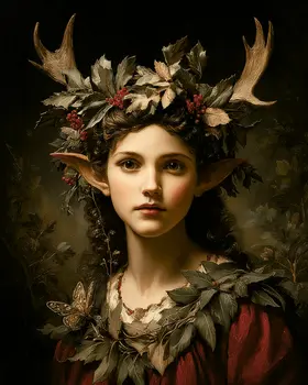 Young Wendigo Fairy - Fairies Art Print - 8"x10" Artwork