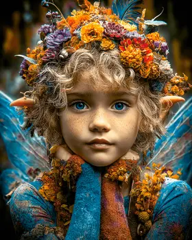 Young Boho Fairy - Fairies Art Print - 8"x10" Artwork
