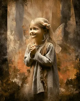 Happy Fairy Girl - Fairies Art Print - 8"x10" Artwork