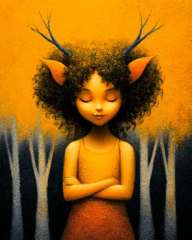 Autumn Forest Fae - Fairies Art Print - 8"x10" Artwork