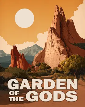 Minimalist Garden of the Gods Art Print - 8"x10" Artwork for 11"x14" Frame