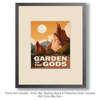 Minimalist Garden of the Gods Art Print - 8"x10" Artwork for 11"x14" Frame
