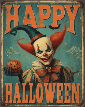 Halloween Clown Sign Art Print - 8"x10" Artwork for 11"x14" Frame