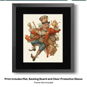 Mad Hatter Has a Lot on His Mind art print - 8"x10" Artwork for 11"x14" Frame