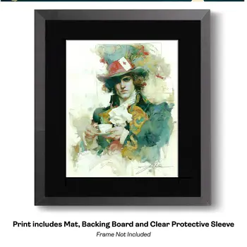 Mad Hatter Has a Lot on His Mind art print - 8"x10" Artwork for 11"x14" Frame