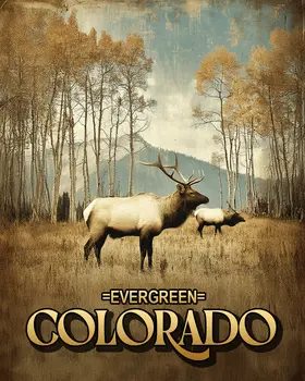 Evergreen Bull in Elk Meadow Colorado Art Print - 8"x10" Artwork for 11"x14" Frame