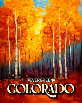 Evergreen Fall Colors Colorado Art Print - 8"x10" Artwork for 11"x14" Frame