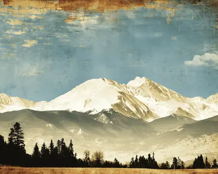 Vintage Style Mountain Landscape Nature Art Print - 8"x10" Artwork for 11"x14" Frame