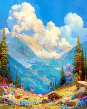 Mountain Fantasyland Nature Art Print - 8"x10" Artwork for 11"x14" Frame